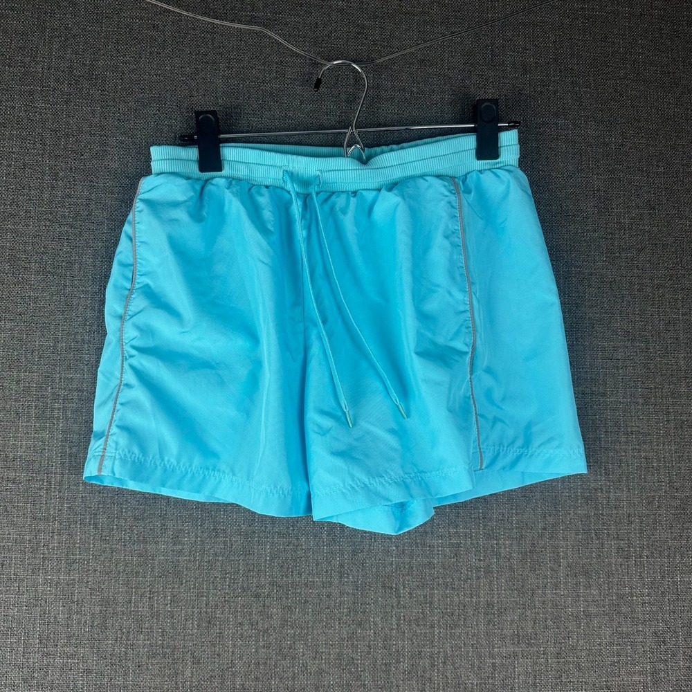 Athletic Works Women's Swimmer Blue Running‎ Shorts Elastic Waist Drawstring M